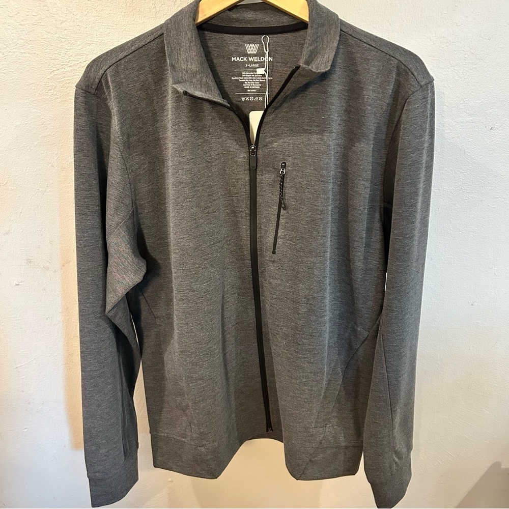 NWT Mack Weldon Atlas full zip jacket charcoal Heather  XL